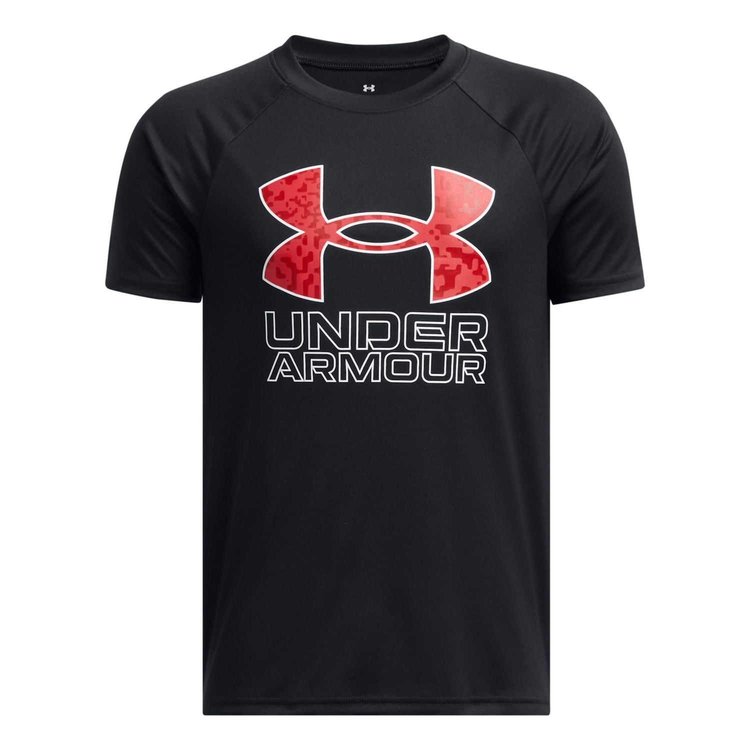 Boys 8-20 Under Armour Hybrid Print Tech Tee Color: Black Red Size: SMALL